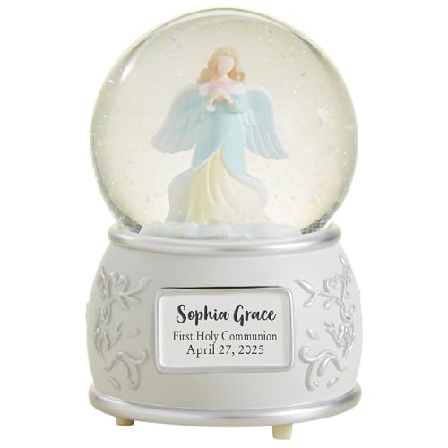 Personalization Universe First Communion Personalized Angel Snow Globe
