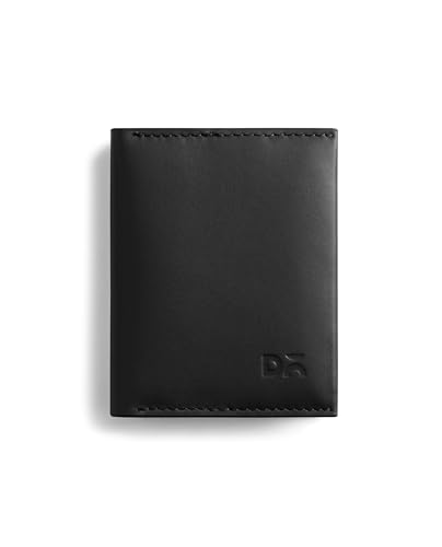 Image of DailyObjects Black Even Bi-Fold Card Wallet | Men | Full-Grain Leather | Gents Wallet Branded | Handcrafted | Guys| Card Holder | Dedicated Sleeve| 4 Card Slots| Dual-Tone Colourways