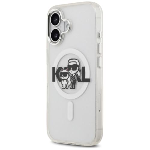 Coque iPhone 17 MagSafe Karl Lagerfeld transparente à paillettes Karl & Choupette - 2