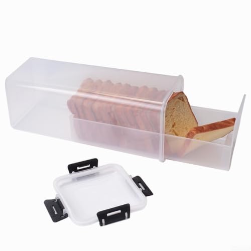 Panera de plástico con cajón contenedor hermético 4.1L negro almacenaje cocina 5
