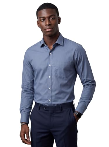 Image of INKAST Men's Cotton Blend Plain Formal Shirt | Full Sleeves Solid Shirts| Straight Regular Fit | Office and Regular Wear