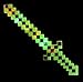 24 Inches, Pack of 2, Led Flashing & Sound Light Up, Classic Diamond Pixel 8 Bit Toy Sword, Green & Red