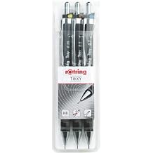 rotring Tikky Mechanical Pencil Set of 3 Black Pack of 3aa