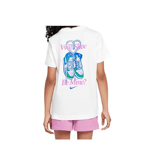 Nike Sportswear Big Kids' T-Shirt (White, HM5859-100)