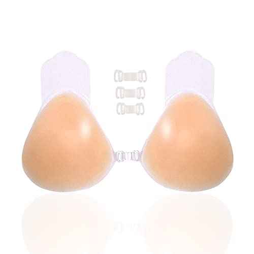 Unloshe Adhesive Bra Strapless Sticky Push Up Bra Reusable Silicone Invisible Lifting Bra, Backless Bra For Women (Skin Tone,D) #TOP27