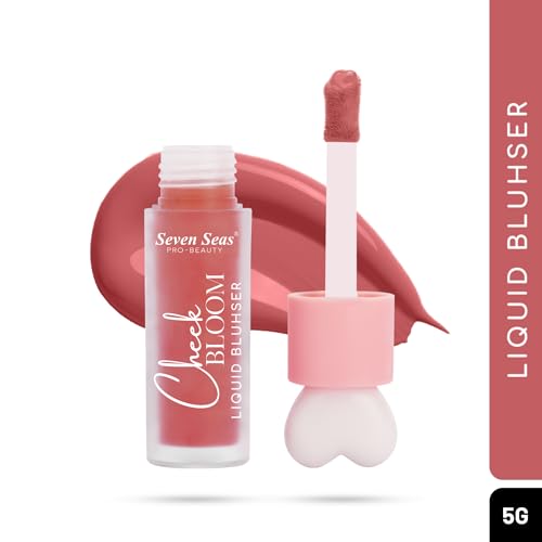 Image of Seven Seas Cheek Bloom Liquid Blusher & Lip Gloss | Highly Pigmented | Long-lasting | Waterproof | Buildable & Blendable | All Skin Types | (Shade- 04 Natural Blush-5g)