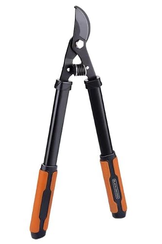 BLACK+DECKER Nożyce do gałęzi – 2 sztuki – nożyce do gałęzi 53,3 cm – nożyce ogrodowe 20,3 cm – czarne/pomarańczowe