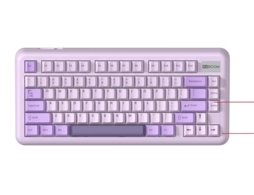 Image of KiiBoom Phantom81 Lite 75% Gasket Mechanical Keyboard, VIA Programmable | 3 Modes Wireless Gaming Keyboard, 4000mAh Battery, RGB Backlights, Creamy Sound, Hot-Swappable for Windows /Mac /Linux (Purple)