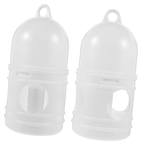 Levemolo Distributeur d'eau pour Pigeons Lot De 2, Abreuvoir Plastique Écologique Blanc, Gobelet à Eau Stable Et Inodore, Usage Cage Oiseaux, pour Pigeons Et Petits Oiseaux