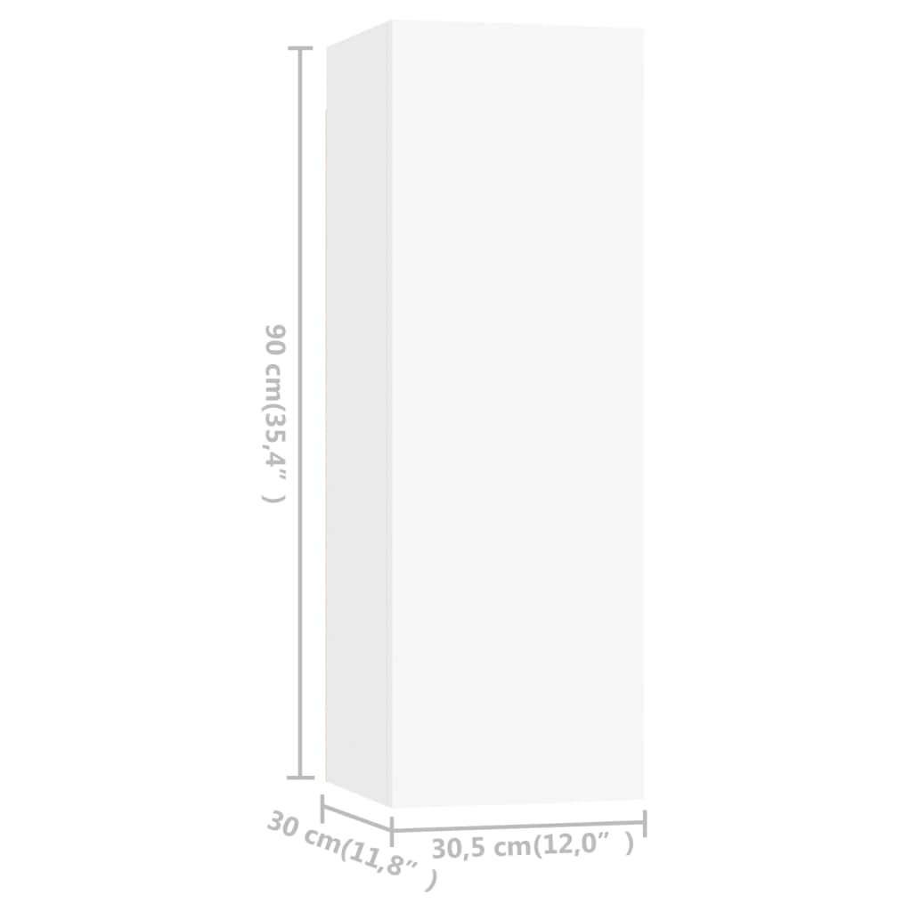 vidaXL Mueble para TV Colgante Soporte Armario Aparador Estante Salón Sala de Estar Decoración Entretenimiento de Contrachapada Blanco 30,5x30x90 cm