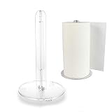 Paper Towel Holder Stand Roll Dispenser One-Handed Tear for Jumbo & Standard Paper Towel Rolls Clear