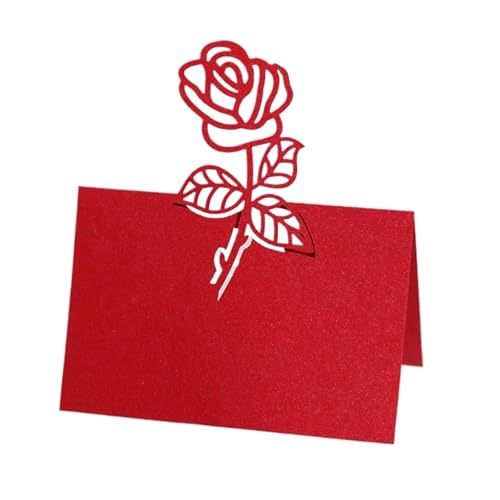 Carte de place fleur rose creuse de mariage : 50 numéros table pliables et fournitures