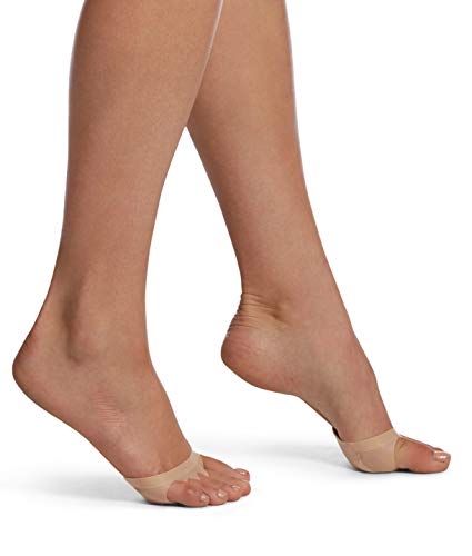 Hue Women's Open Toe Cover Mule Liner Sock with Cushion, -cream, One Size