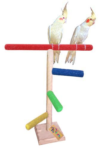 Western Era 16Inches / 41cm Natural Wood Training Cum Exercise 3 Stairs Playful Perch Bird Full Sand Stand/Bird Toy(1Pcs) (B0B1TZMB1B) Amazon Price History, Amazon Price Tracker