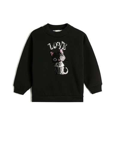 Sweatshirt fille col rond Koton maillot de survêtement molletonné à paillettes