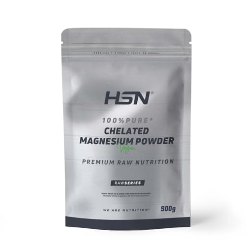 HSN Bisglicinato de Magnesio en Polvo (330mg Magnesio) | Sin Sabor 500g | 100% Puro Magnesio Quelado | Sin Aditivos Sin Edulcorantes | No-GMO, Vegano, Sin Gluten