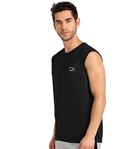Image of TQH Sleeveless T Shirts for Men | Vest for Men | Tank Top Man | Sando for Man | Men's Sleeveless Gym Vest Round Neck Solid Casual T-Shirt for Workout Running Sports Beach