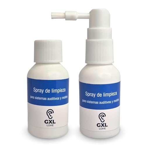 Spray nettoyant avec brosse et remplacement pour appareils auditifs, dômes, moules et tuyaux, nettoyant de 60 ml pour appareils auditifs et accessoires Marque : GXL LOHE