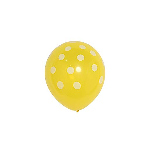 Balsa Circle 25 Pcs 12-Inch Yellow White Polka Dots Latex Balloons - Party Wedding Reception Birthday Favors Decorations Supplies #TOP23