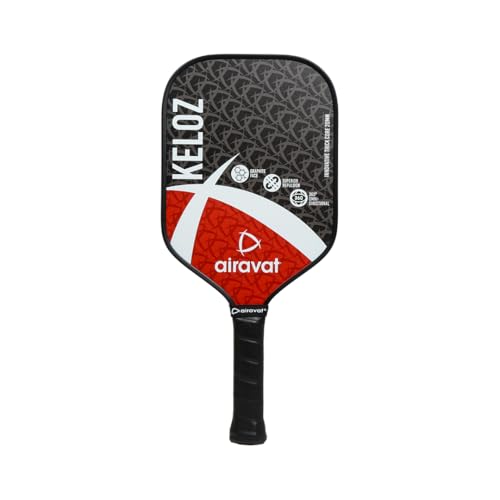 Image of Airavat KELOZ 7402 20MM Professional Pickleball Paddle, Carbon Fibre, Lightweight, Comfort Cushion Grip, Max Spin & Control, Pickleball Paddle with Bag (Black Color). USAPA Standard