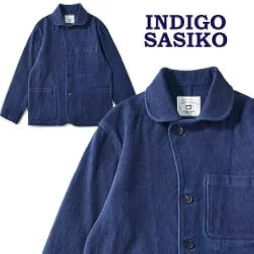 Amazon | 刺し子 ジャケット インディゴ カバーオール デニム デッキ