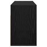 GeenYuu Szafka z szufladami w kolorze czarnym o wyglądzie dębu, 87 x 27,5 x 43 cm, szafka pod telewizor i meble multimedialne z dużą ilością miejsca do przechowywania, nowoczesny kredens do salonu z