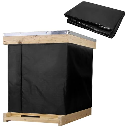 8 Frame Winter Bee Hive Wrap- 2 Layer 600D Oxford Beehive Winter Protection Cover- Cozy Windproof Warm Bee Hive Insulation Wrap for Most Bee Hive (Black, 72" x 23.5") by codree - Used condition - CA$20.87