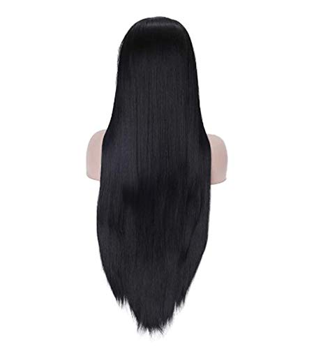 Peruca Front Lace Lisa 260 Gr 70cm Organico Repartição Livre Cor :Preto