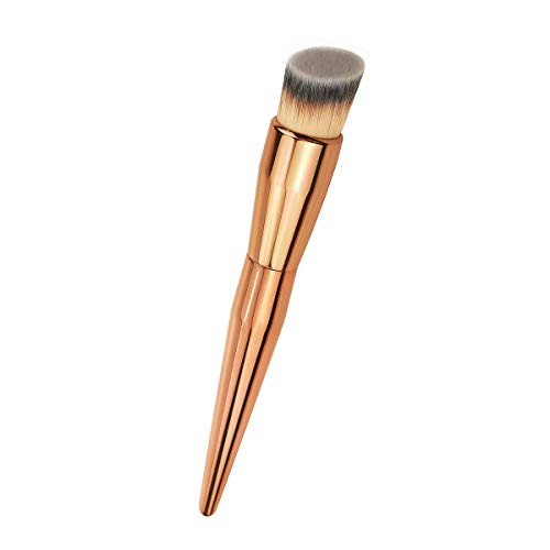Angled Flat Foundation Kabuki Brush Full Coverage Makeup Brush for Liquid Makeup for Blending Liquid Cream and Flawless Powder Buffing Blending Concealer Premium Makeup brush Golden