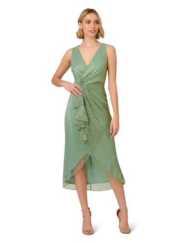 Image of Adrianna Papell Women's Nailhead Crinkle Midi Dress