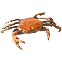 1-Piece Vintage Bronze Crab Figurine Realistic Tabletop Decor for Home/Office, Detailed Claws & Textured Shell