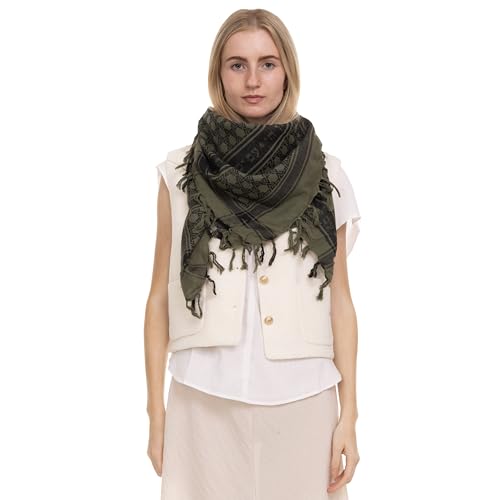 Sudra Jewish Scarf, Interlink Army with Fringe for Men & Women Premium Fabric, Versatile as Neck or Head Scarf2