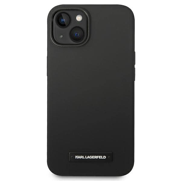 Coque Karl Lagerfeld iPhone 14 Plus noire rigide à plaque pour smartphone 6,7 pouces