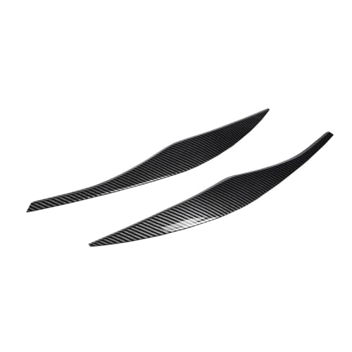 に適合する 3シリーズ E90 E91 320I 330I 2005-2012 光沢ブラック フロントヘッドライトカバーガーニッシュストリップアイブロウカバートリムステッカー(Carbon Look)