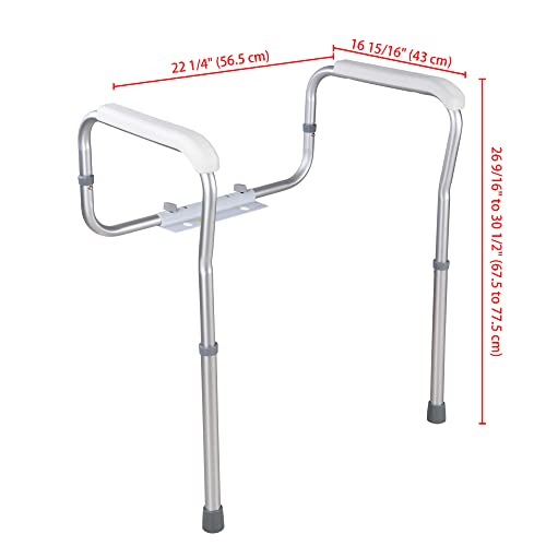 Aw Adjustable Toilet Safety Frame Rail 375Lbs Capacity Grab Bar Bathroom Support Assist For Elderly Seniors Handicap Disabled Fits Most Toilets Easy Install #TOP2