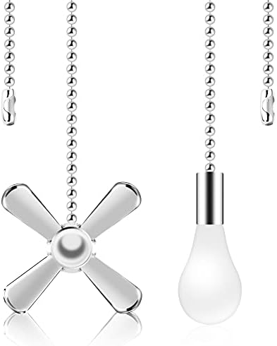 AIIGOU Ceiling Fan Pull Chain Set - 13.6 Inches Fan Pull with Ball Chain Connector Included Light & fan Pulls…