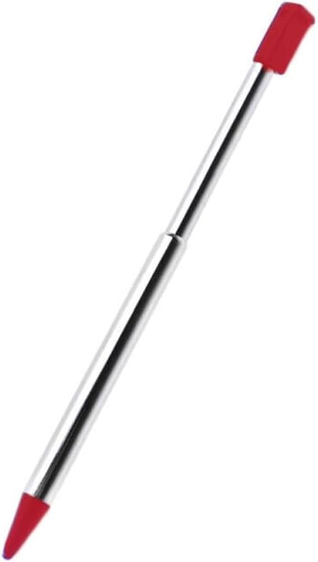FPC 2x Red Metal Retractable Extendable Stylus Pens, Compatible with Nintendo 3DS