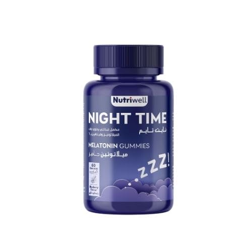 NutriWell Nighttime Melatonin Cranberry 60 Gummies