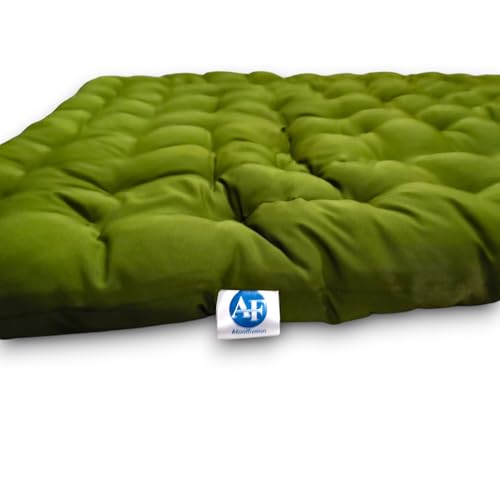 Image of ATOOTFUSION Soft Cotton Quilt Mattress Foldable for Floor Light Weight Filled Single Firm Cotton Quilt Mattress Gadda Dark Green 3 x 6 ft or 72 x 36 Inches 1 Sleeping Capacity