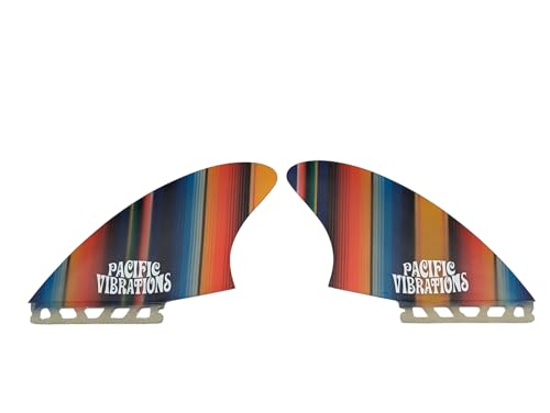 PACIFIC VIBRATIONS Twin fin Keel Rocket Fish fits Futures Base Surfboard New Fiberglass Mexican Blanket