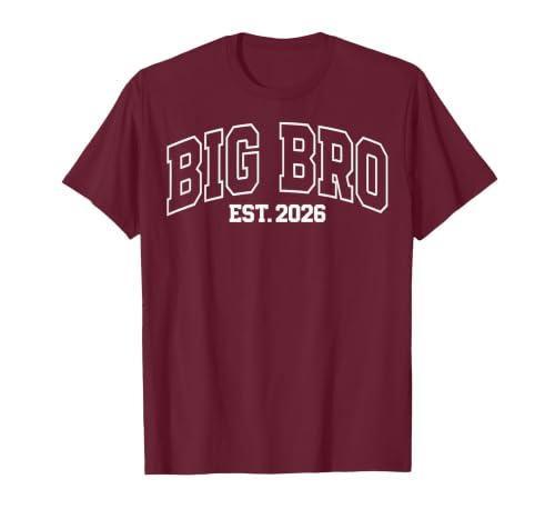 Big Bro Est 2026 New Big Brother Announcement T-Shirt, Men, Burgundy, Medium