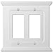 Amerelle 178RRW Mantel Wallplate, 2 Rocker, Wood, White, 1-Pack