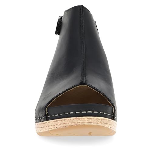 Image of Dansko Lizzy Peep-Toe Booties for Women - Linings from Recycled Materials and Leather for Breathability- Lightweight Rubber Outsole for Long-Lasting Wear