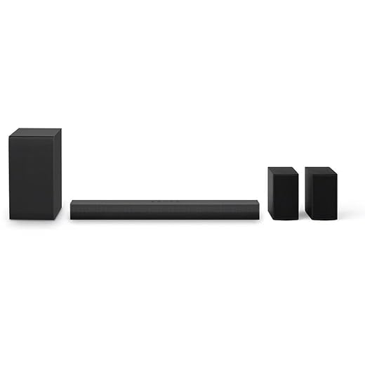 LG DS40TR 4.1 Soundbar (400W) mit kabellosem Subwoofer, HDMI und Bluetooth, WowCast-kompatibel, Heimkino-Soundsystem, schlankes Design, Schwarz [2024]