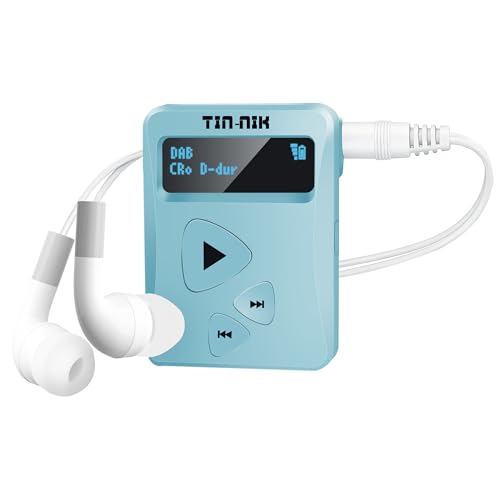 Tin-Nik DAB-398WS-SB Radio portátil DAB/DAB+/FM, radio digital RDS-FM, mini radio de bolsillo con batería recargable, auriculares, selección de grandes y pequeños