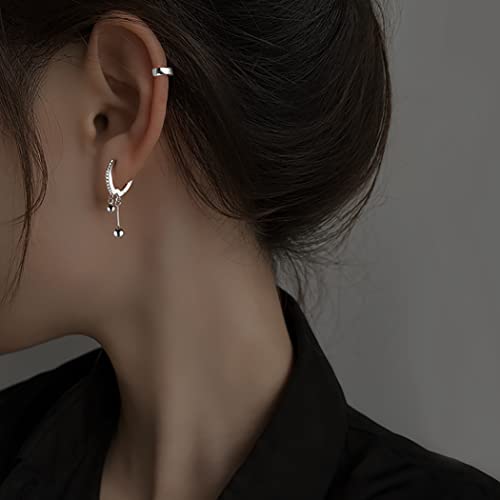 SLUYNZ 925 Sterling Silver Ball Hoop Earrings for Women Teens Bead Ball Hoop Huggie Earrings Drop3