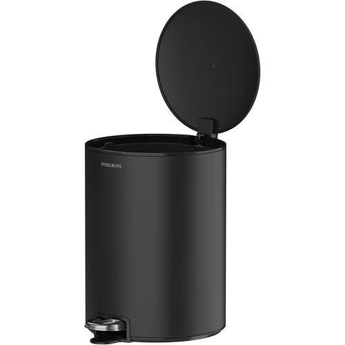 EverGrove 12 L Edelstahl-Treteimer, Absenkautomatik, Matte Black