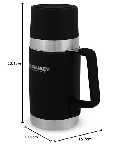 STANLEY Master Unbreakable Fiambrera Termica 0.7L Foundry Black - Termo Comida Caliente Adulto de Acero Inoxidable Sin BPA - Mantiene Frío o Calor 20 Horas - Tapa Doble que Sirve de Taza