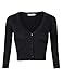 Produktbild Damen Kurze Cardigan Strickjacke Kuschelig Weich, XL,  Schwarz