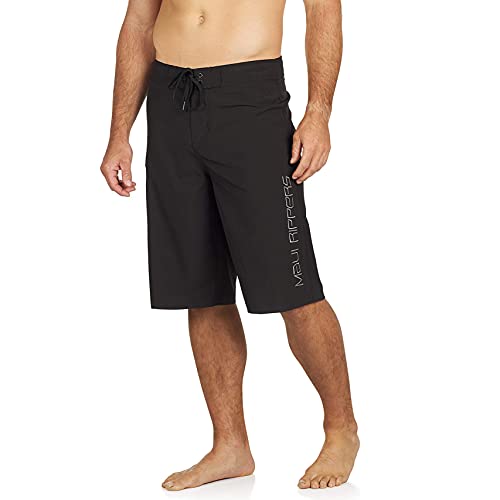 Maui Rippers Very Long Core 4 Way Stretch Boardshorts 24 Inch Outseam (Black, 38) #TOP1